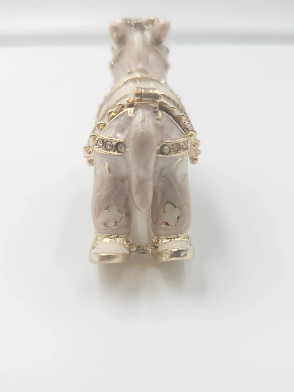 Pink Enamel Rocking Horse Brooch with Gold Accents
